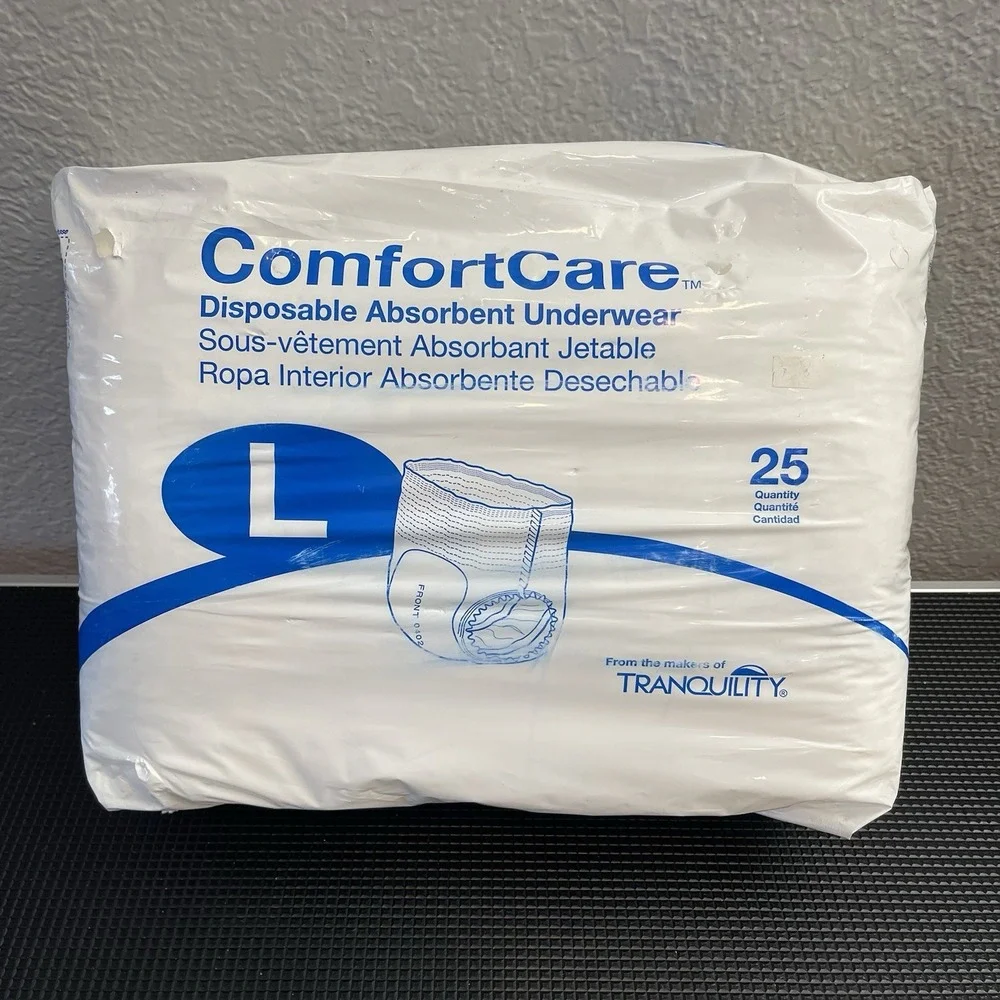 ComfortCare Disposable Absorbent Underwear Large 25 Count Adult Pull Up Diapers